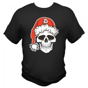 detroit santarchy skull t shirt front