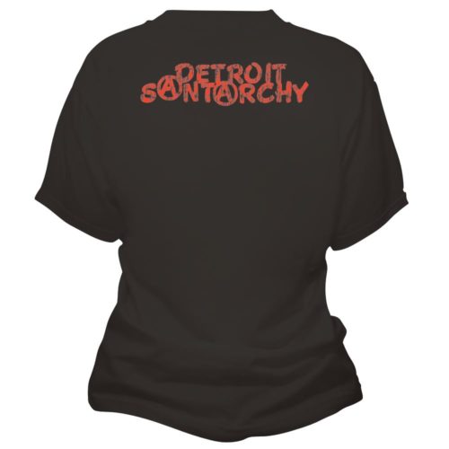 detroit santarchy skull women's t shirt back