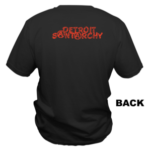 detroit santarchy skull black hat men's t-shirt back