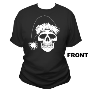 detroit santarchy skull black cap women's t-shirt front